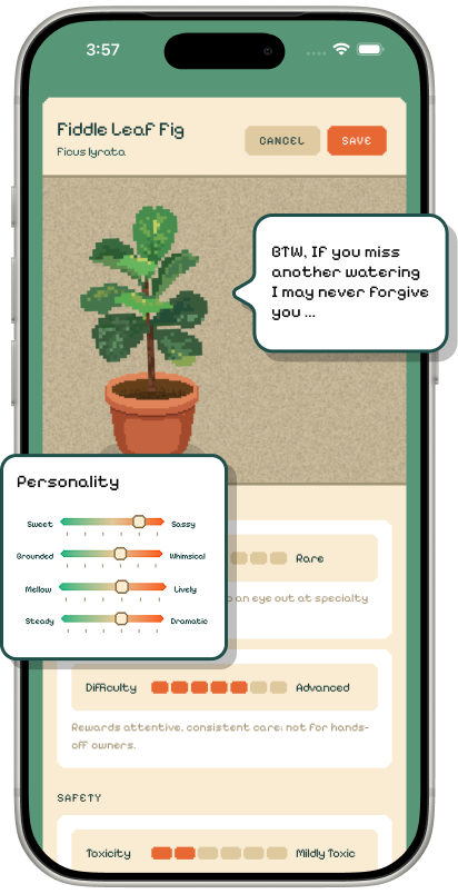 Plants with personalities screen